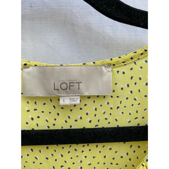 Ann Taylor Loft Yellow Design Shirt Top - Picture 4 of 6